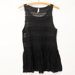 Free People Black Lace Tank Top